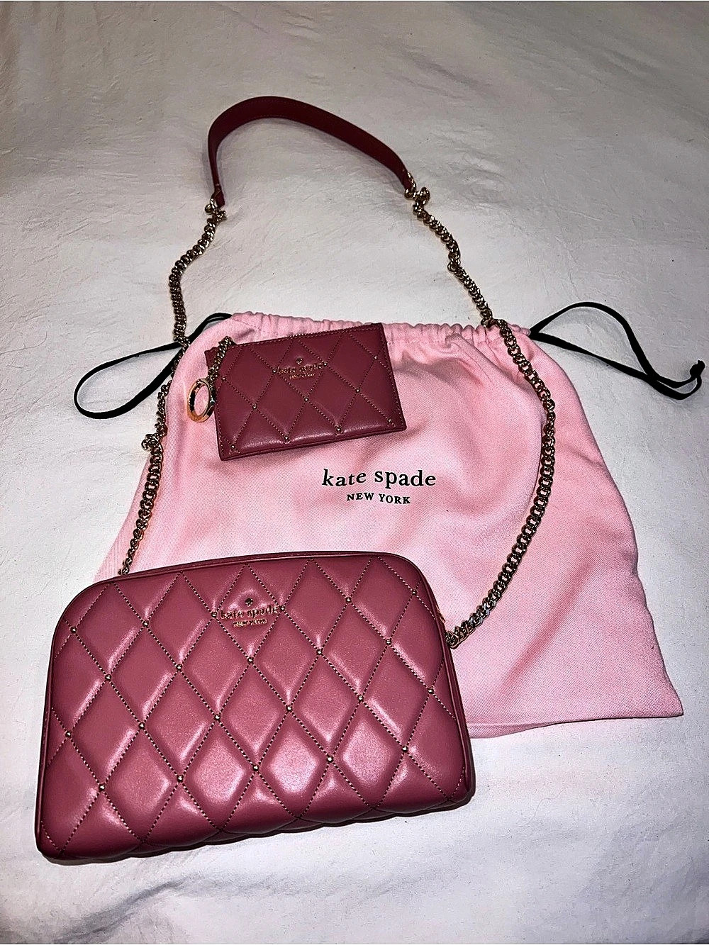 Kate Spade Quilted Crossbody Bag in Pink Like New